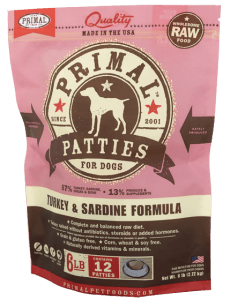 Picture of Primal Pet Foods Turkey & Sardine Raw Frozen Patties Dog Food Review ...
